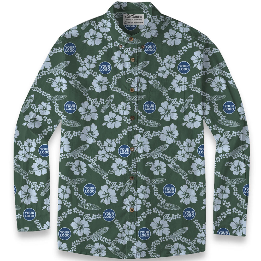 Ste™ Botanical Heritage Custom Premium Hawaiian LS Shirt 4