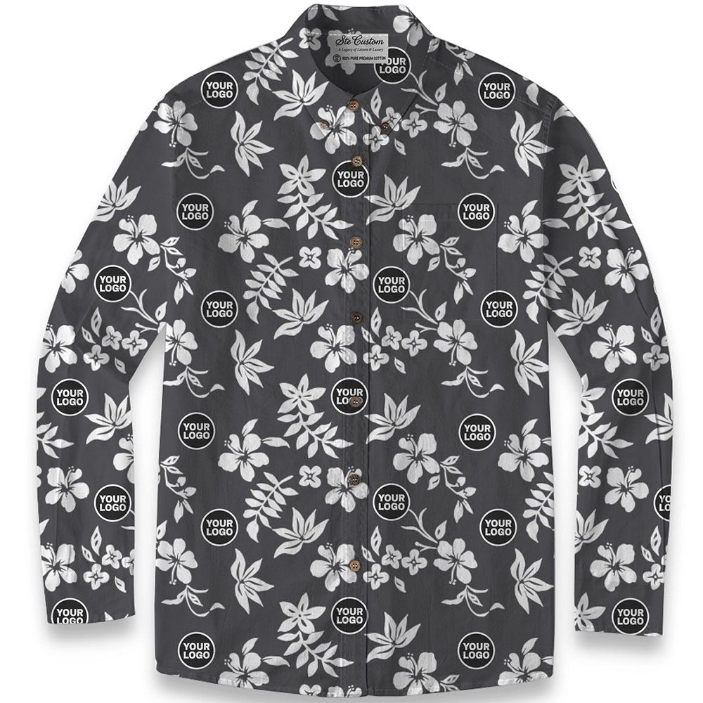 Ste™ Custom Logo Premium Hawaiian Long-Sleeve Shirt 5