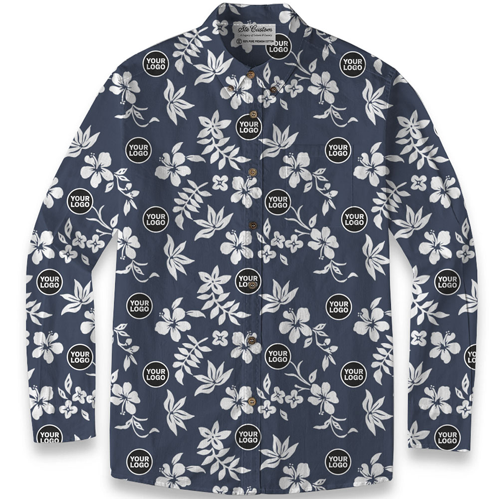 Ste™ Custom Logo Premium Hawaiian Long-Sleeve Shirt 6
