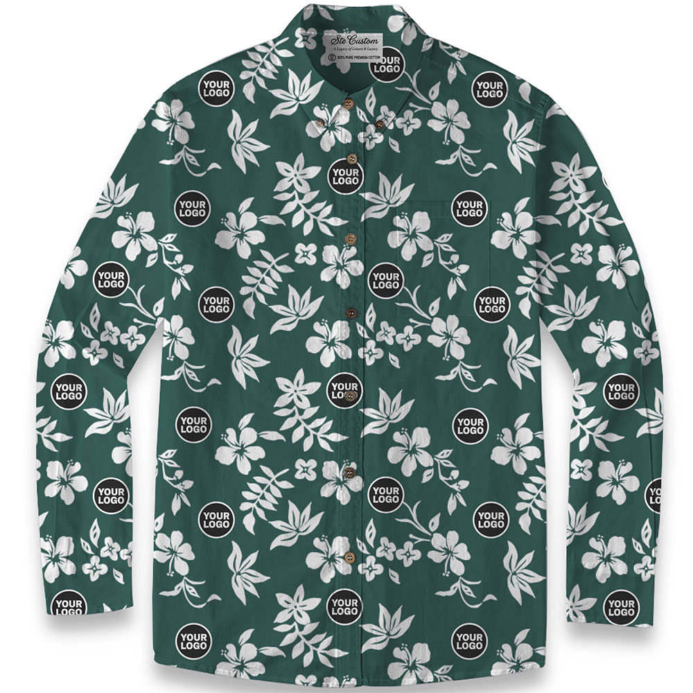 Ste™ Custom Logo Premium Hawaiian Long-Sleeve Shirt 7