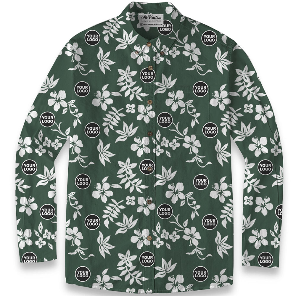 Ste™ Custom Logo Premium Hawaiian Long-Sleeve Shirt 8