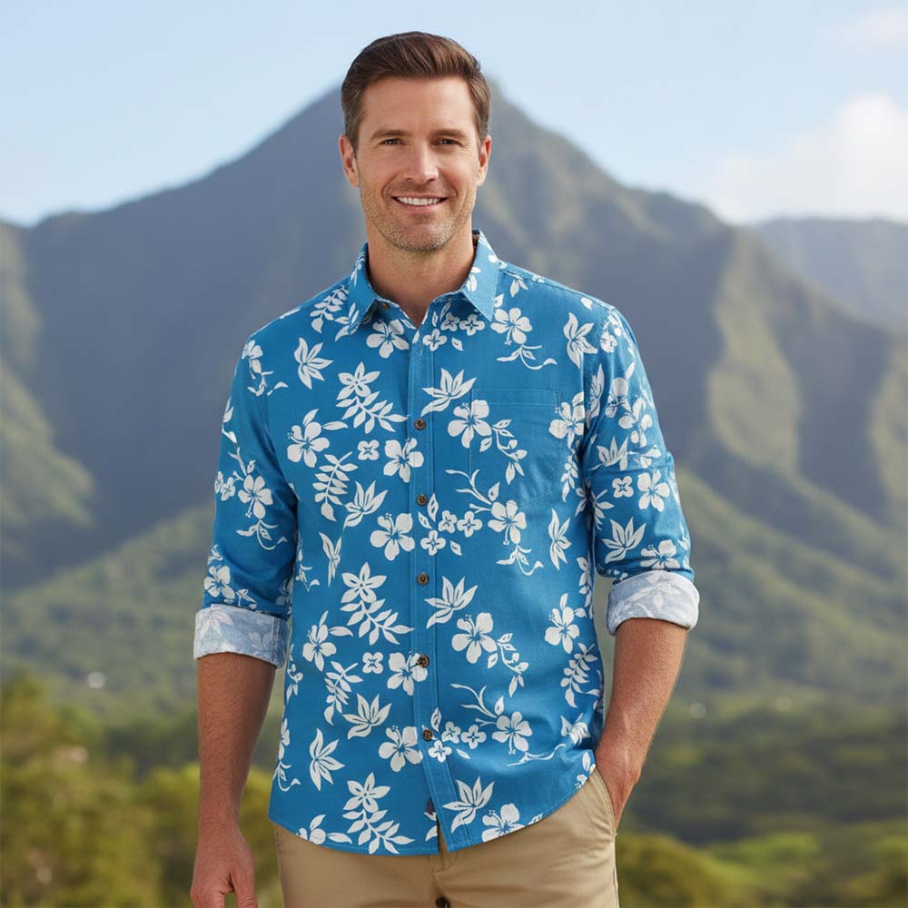 Ste™ Custom Logo Premium Hawaiian Long-Sleeve Shirt 3