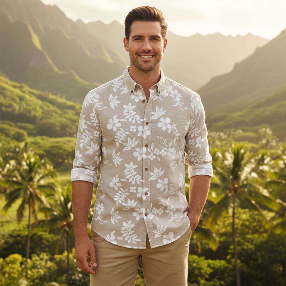 Ste™ Custom Logo Premium Hawaiian Long-Sleeve Shirt 2