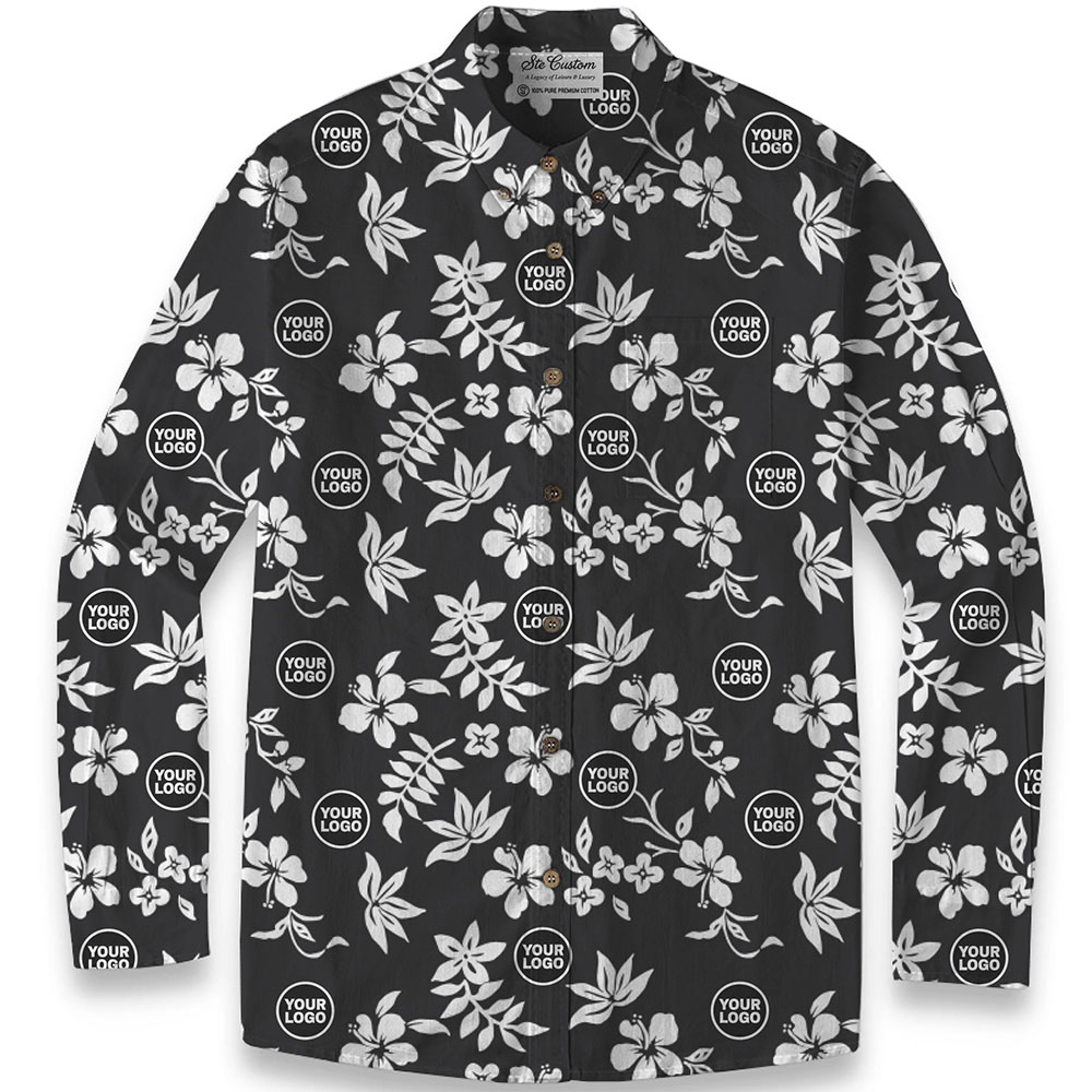 Ste™ Custom Logo Premium Hawaiian Long-Sleeve Shirt 9