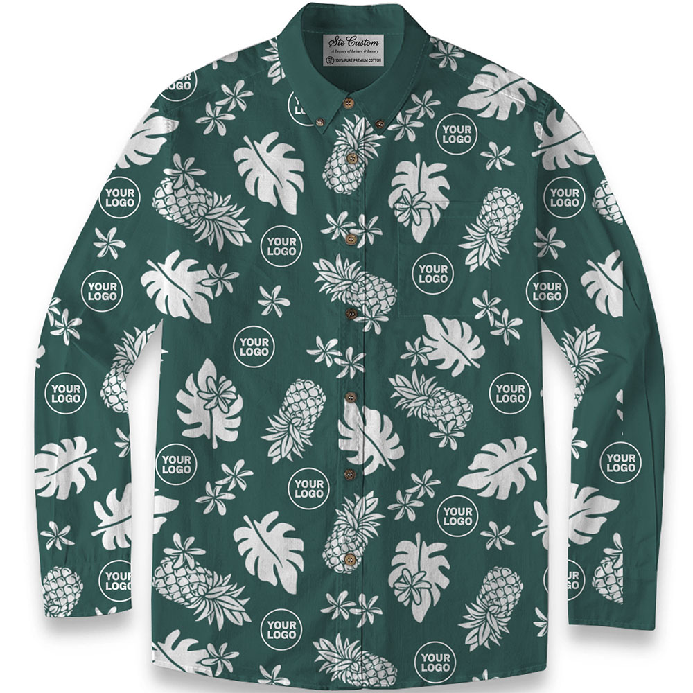 Ste™ Signature Pineapple Premium Hawaiian Long Sleeve Shirt 11