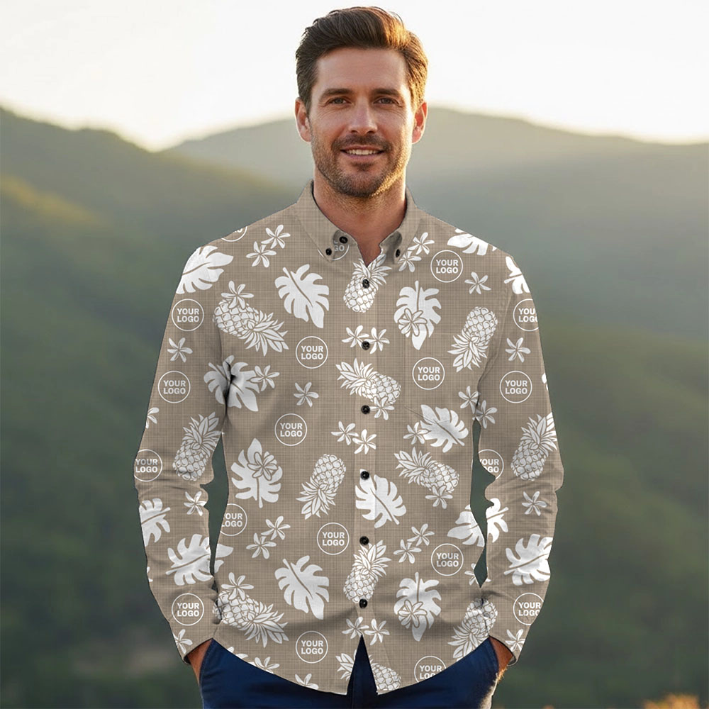 Ste™ Signature Pineapple Premium Hawaiian Long Sleeve Shirt 3
