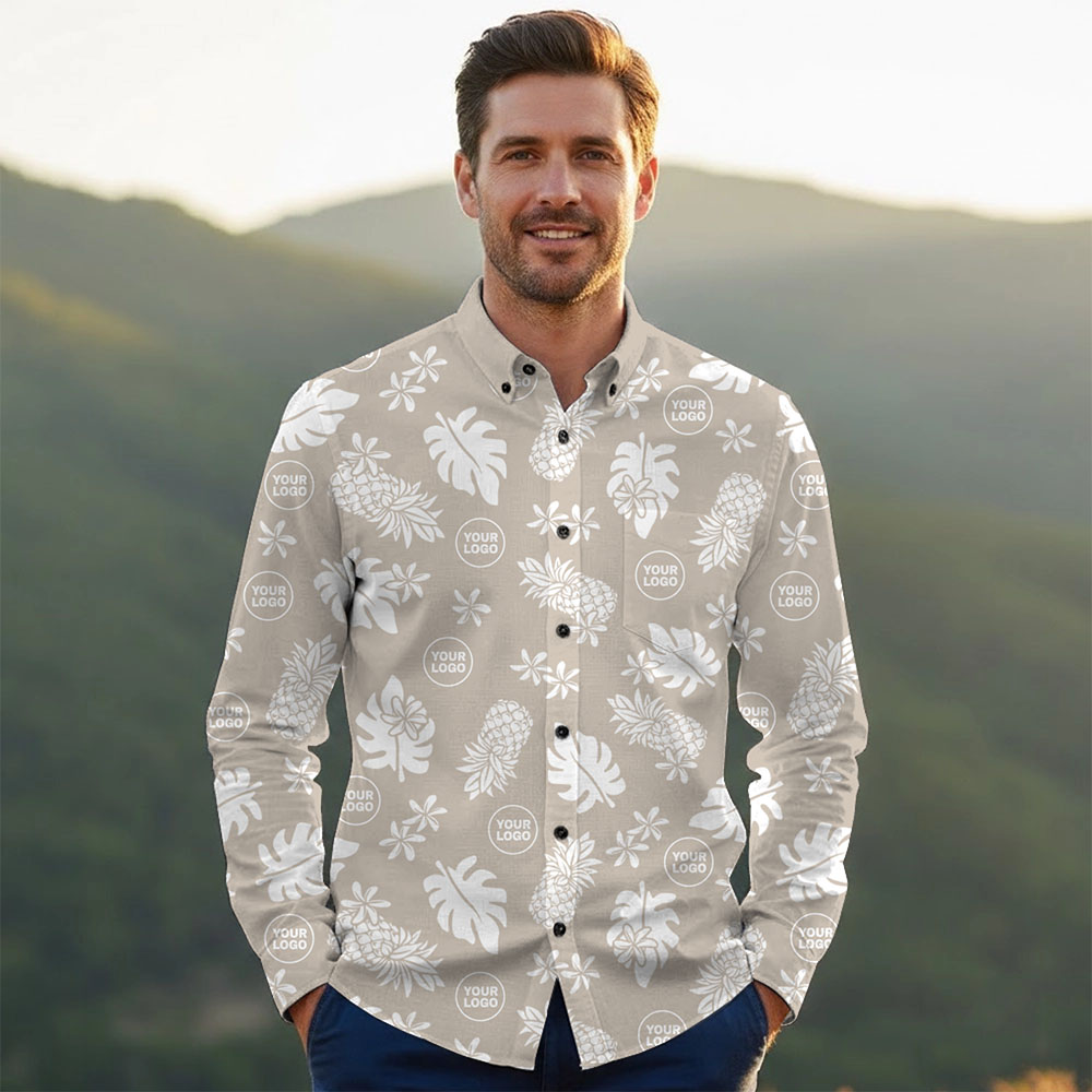 Ste™ Signature Pineapple Premium Hawaiian Long Sleeve Shirt 12